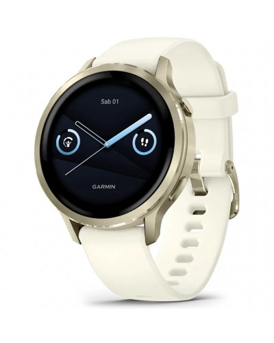 Garmin Venu 4 AMOLED Case 41mm GPS Smartwatch Wrist-Based HR, Lunar Gold/Bone