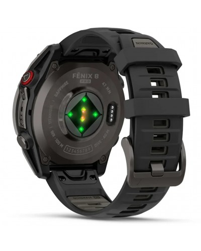 Garmin Fenix 8 Pro Sapphire AMOLED Cassa 47mm Orologio GPS Cardio Integrato, Titanium Carbon Grey DLC/Black/Pebble Grey