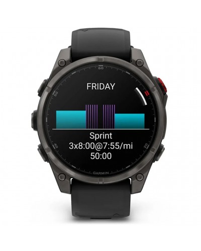 Garmin Fenix 8 Pro Sapphire AMOLED Cassa 47mm Orologio GPS Cardio Integrato, Titanium Carbon Grey DLC/Black/Pebble Grey