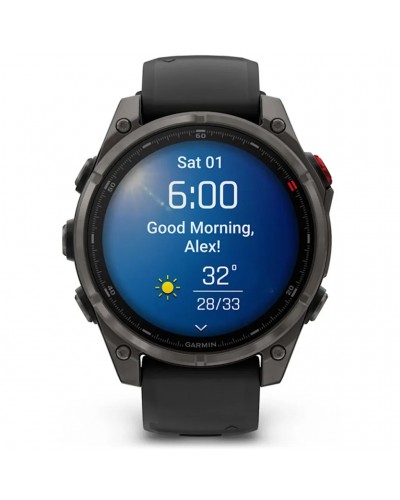Garmin Fenix 8 Pro Sapphire AMOLED Cassa 47mm Orologio GPS Cardio Integrato, Titanium Carbon Grey DLC/Black/Pebble Grey