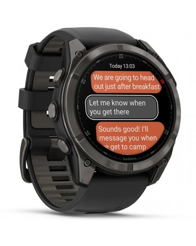 Garmin Fenix 8 Pro Sapphire AMOLED Case 51mm GPS Watch Wrist-Based HR, Titanium Carbon Grey DLC/Black/Pebble Grey