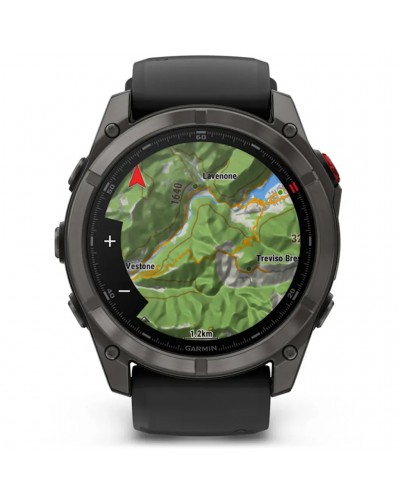 Garmin Fenix 8 Pro Sapphire AMOLED Case 51mm GPS Watch Wrist-Based HR, Titanium Carbon Grey DLC/Black/Pebble Grey