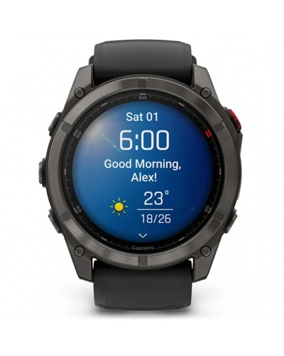 Garmin Fenix 8 Pro Sapphire AMOLED Case 51mm GPS Watch Wrist-Based HR, Titanium Carbon Grey DLC/Black/Pebble Grey