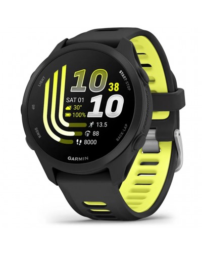 Garmin Forerunner 170 Music GPS Smartwatch Cardio Integrato, Black/Amp Yellow
