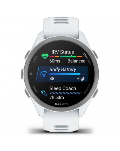 Garmin Forerunner 170 Music GPS Smartwatch Wrist-Based HR, Whitestone/Cloud Blue