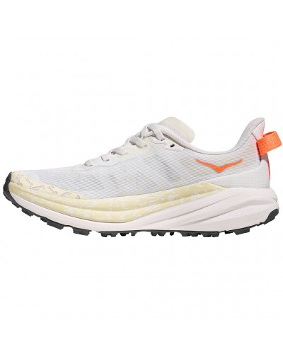 Hoka One One Speedgoat 6 Women's Trail Running Shoes, White/Neon Tangerine