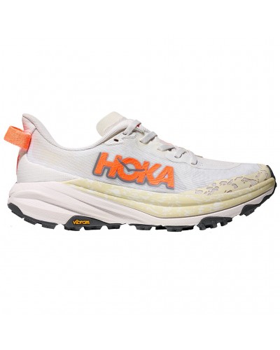 Hoka One One Speedgoat 6 Scarpe Trail Running Donna, White/Neon Tangerine