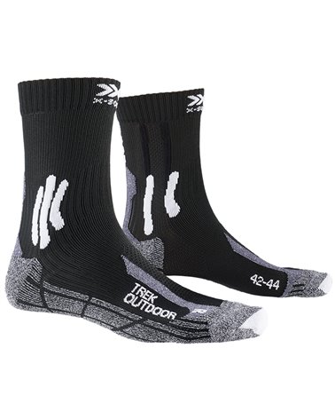 X-Bionic X-Socks 4.0 Trek Outdoor Trekking Socks, Opal Black/Dolomite Grey Melange
