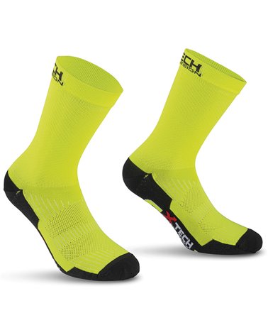 XTech Bike Socks Professional Carbon, Hi Viz Yellow