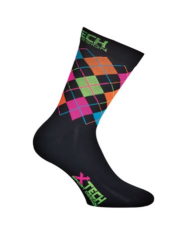 XTech XT82 Ciclyng Socks, Black/Multicolor