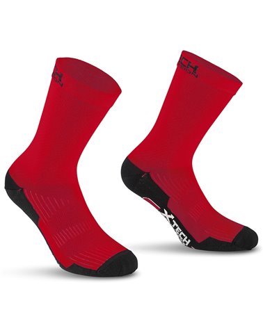 xtech calcetines profesionales de ciclismo de carbono, rojo