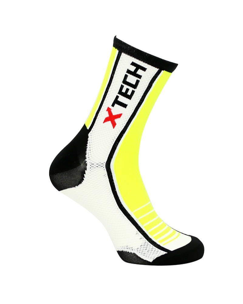 xtech calcetines de ciclismo XT80, amarillo fluo