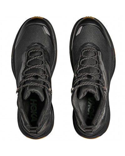 Hoka Transport Hike GTX Gore-Tex Men's Waterproof Hiking Boots, Black/Black