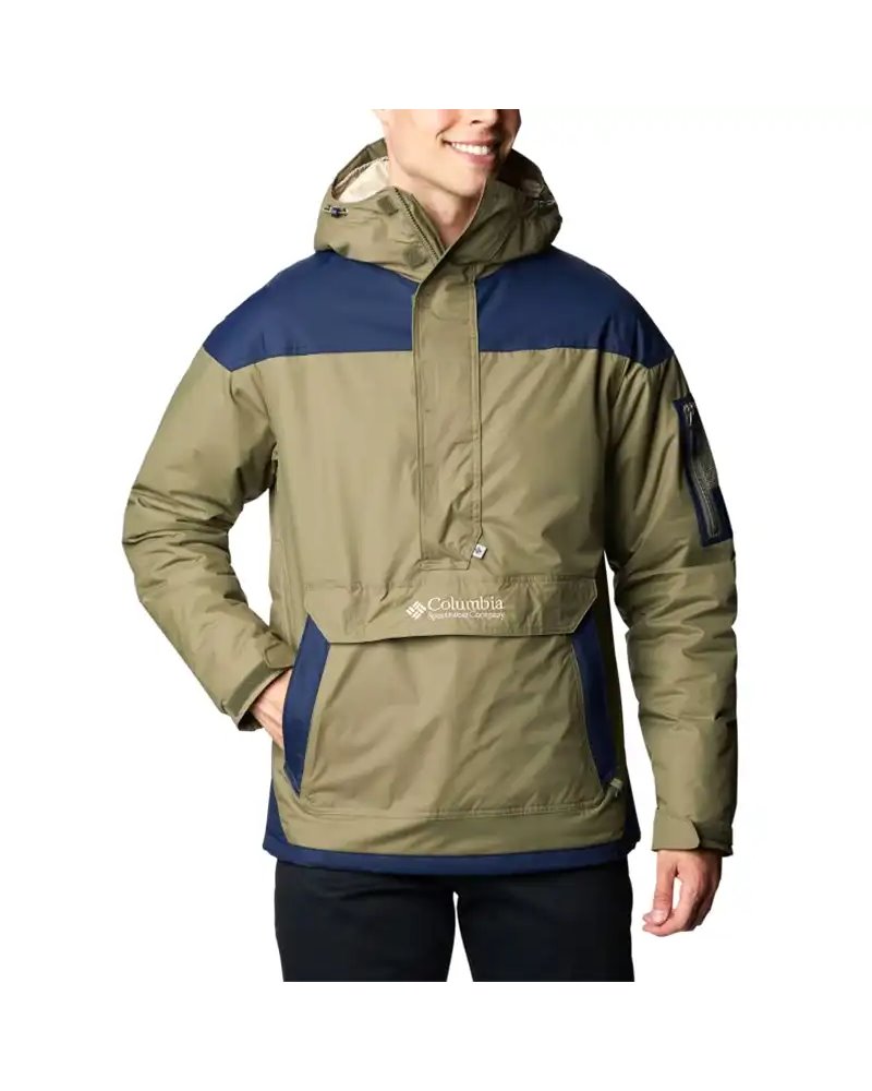 Columbia Challenger Pullover Men's Insulated Jacket, Stone Green/Collegiate Navy