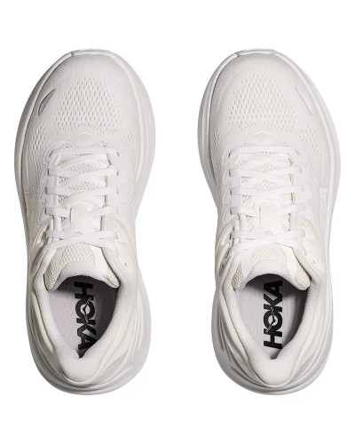 Hoka Bondi 9 Women's Running Shoes, White/White