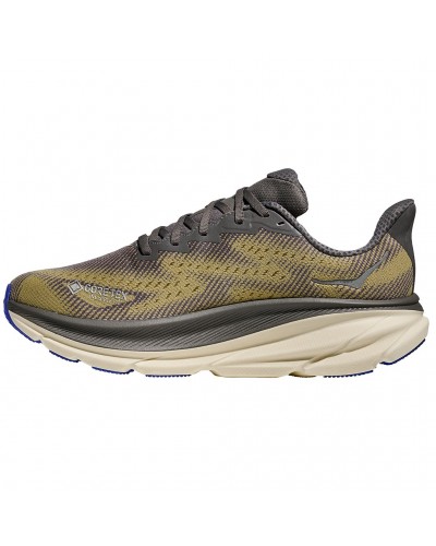 Hoka Clifton 9 GTX Gore-Tex Men's Running Shoes, Gravel/Eggshell