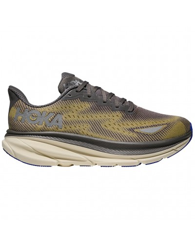 Hoka Clifton 9 GTX Gore-Tex Men's Running Shoes, Gravel/Eggshell