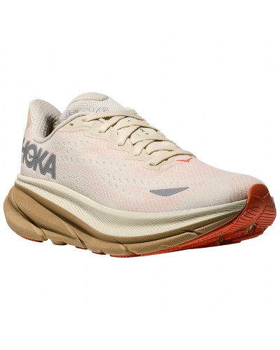 Hoka Clifton 9 GTX Gore-Tex Women's Running Shoes, Eggshell/Khaki