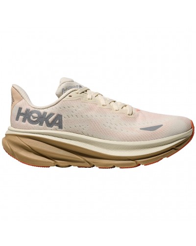 Hoka Clifton 9 GTX Gore-Tex Women's Running Shoes, Eggshell/Khaki