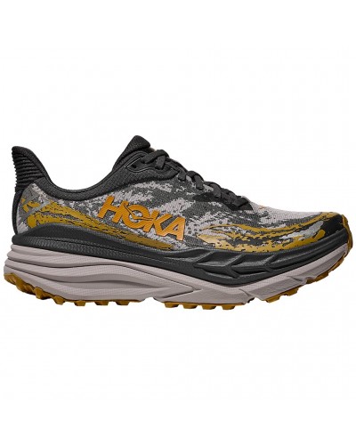 Hoka Stinson 7 Men's Trail Running Shoes, Black/Cement