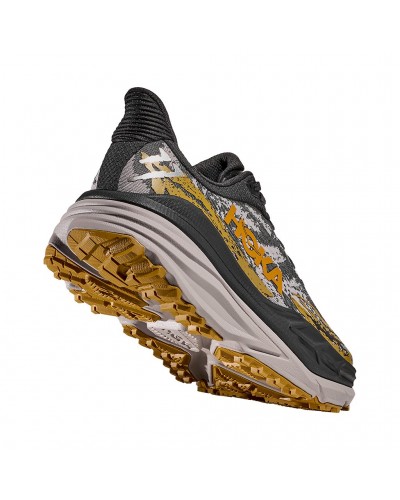 Hoka Stinson 7 Men's Trail Running Shoes, Black/Cement