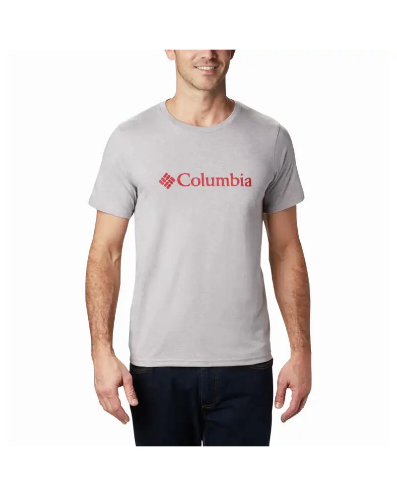 Columbia CSC Basic Logo Maglia Maniche Corte Uomo, Columbia Grey Heather