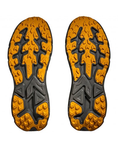 Hoka Challenger 8 GTX Gore-Tex Men's Trail Running Shoes, Asphalt Grey/Varsity Yellow