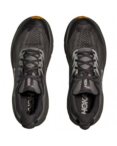 Hoka Challenger 8 GTX Gore-Tex Men's Trail Running Shoes, Asphalt Grey/Varsity Yellow