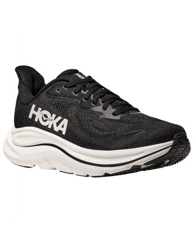 Hoka Clifton 10 Wide Men's Running Shoes, Black/White