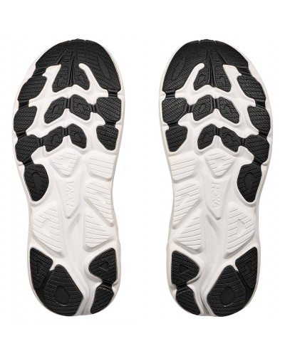 Hoka Clifton 10 Wide Men's Running Shoes, Black/White