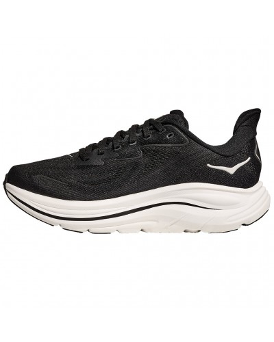 Hoka Clifton 10 Wide Men's Running Shoes, Black/White