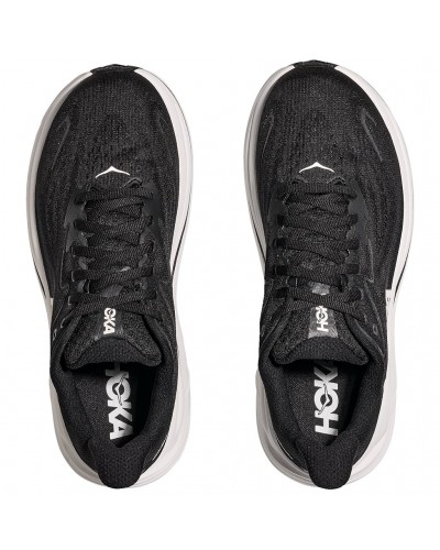 Hoka Clifton 10 Wide Men's Running Shoes, Black/White