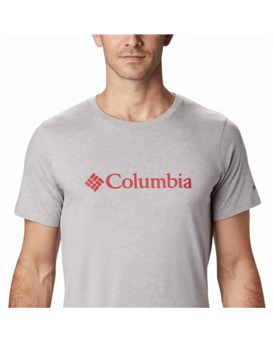 Columbia CSC Basic Logo Maglia Maniche Corte Uomo, Columbia Grey Heather