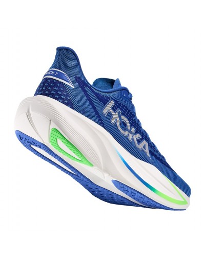 Hoka Mach 7 Men's Running Shoes, Cobalt Blue/Neon Green