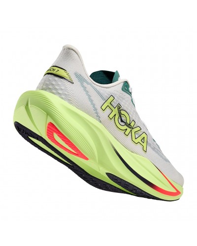 Hoka Mach 7 Scarpe Running Uomo, Frost/Neon Yuzu