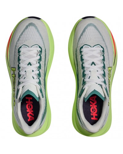 Hoka Mach 7 Scarpe Running Uomo, Frost/Neon Yuzu
