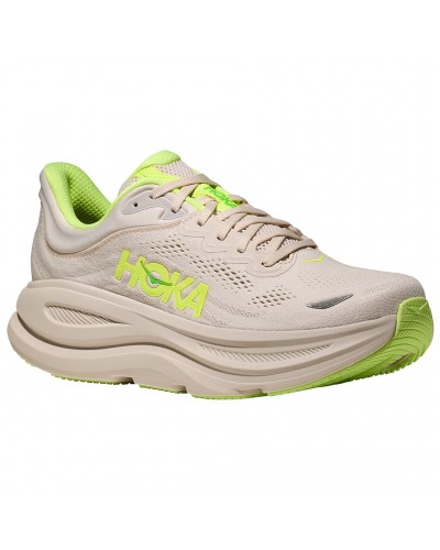 Hoka Bondi 9 Men's Running Shoes, Grout/Neon Yuzu