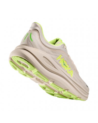 Hoka Bondi 9 Men's Running Shoes, Grout/Neon Yuzu