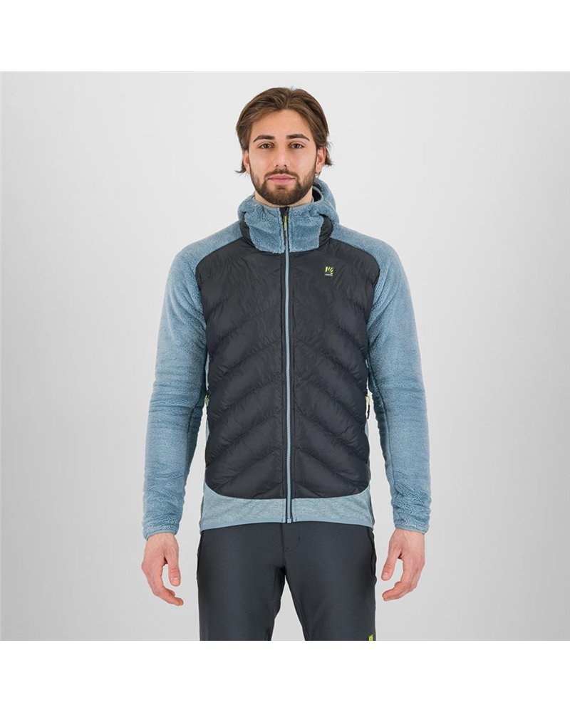 Karpos Marmarole Giacca con Cappuccio Uomo, Woodl. Gray/Smoke Blue