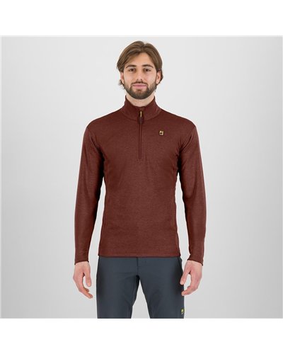 Karpos Pizzocco Men's 1/2 Zip Fleece, Mohogany