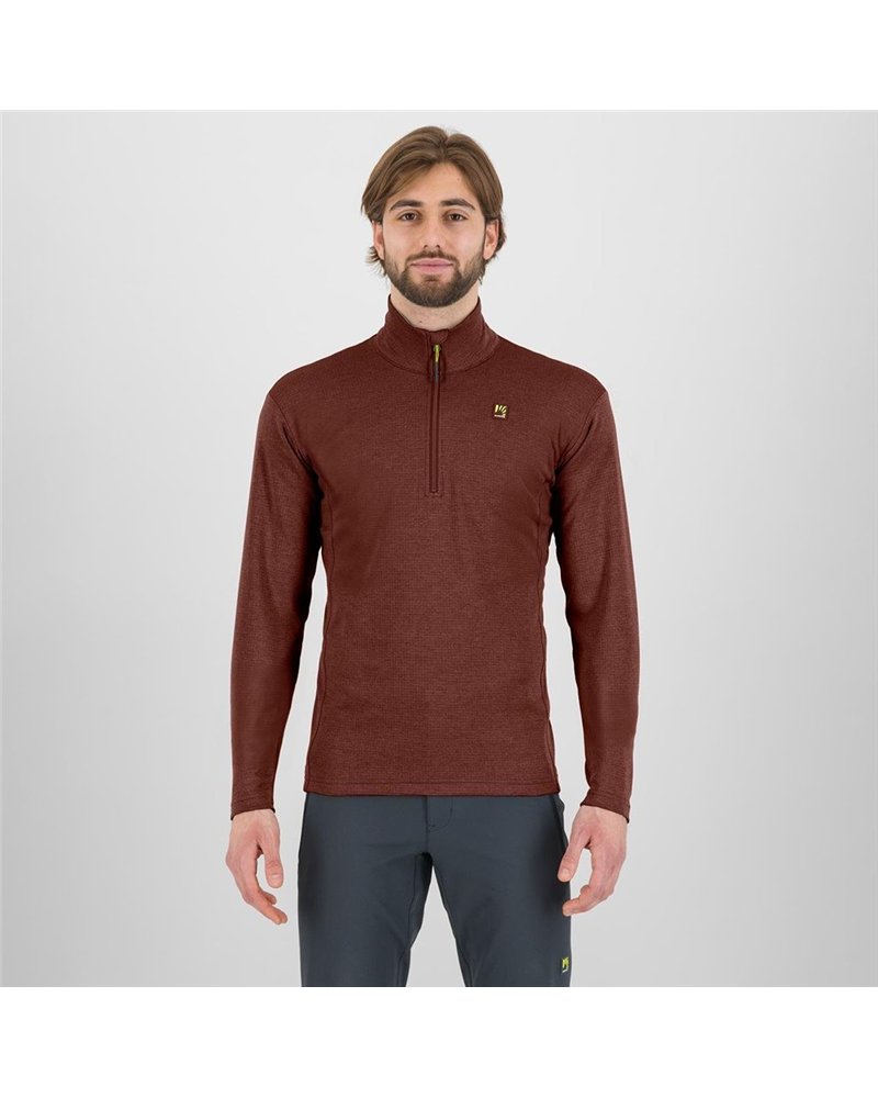 Karpos Pizzocco Men's 1/2 Zip Fleece, Mohogany