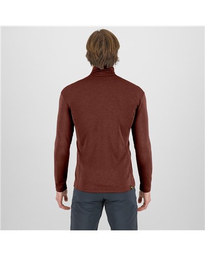 Karpos Pizzocco Men's 1/2 Zip Fleece, Mohogany