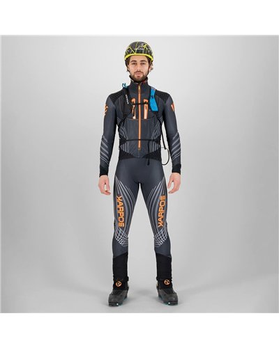 Karpos Race Suit Men's Ski Mountaineering Suit, Woodl. Gray/Vibrant Orange