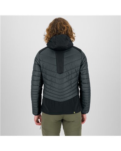 Karpos Pian Longhi Men's Hooded Hybrid Jacket, Woodl. Gray/Black/Vibrant Orange