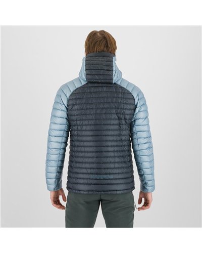 Karpos Alagna Men's Hooded Down Jacket, Woodl. Gray/Smoke Blue