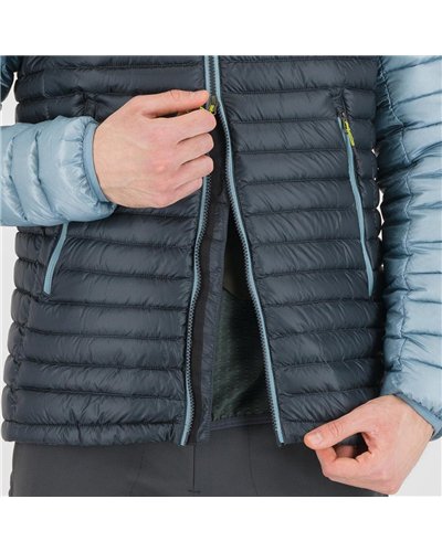 Karpos Alagna Giacca Piumino con Cappuccio Uomo, Woodl. Gray/Smoke Blue