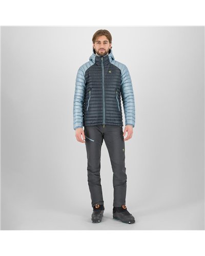 Karpos Alagna Men's Hooded Down Jacket, Woodl. Gray/Smoke Blue