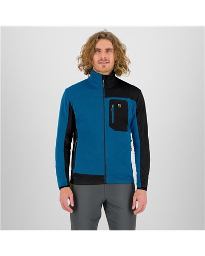 Karpos Cherz Men's Full Zip Fleece, Deep Water/Black