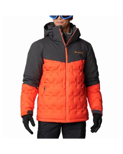 Columbia Wild Card Men's Ski Down Jacket, Red Quartz/Shark