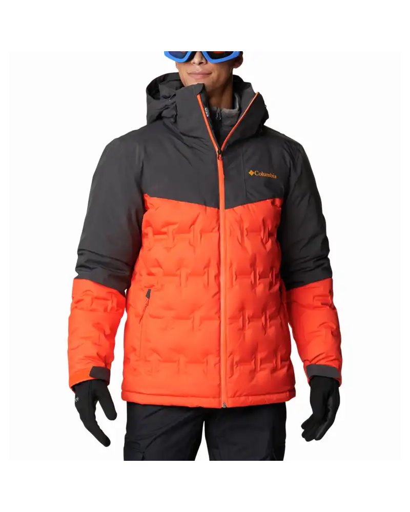 Columbia Wild Card Men's Ski Down Jacket, Red Quartz/Shark